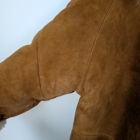 Suede Afghan Kids Girls Child Hooded Insulated Warm Fancy Coat Vintage Leather - Picture 9 of 10